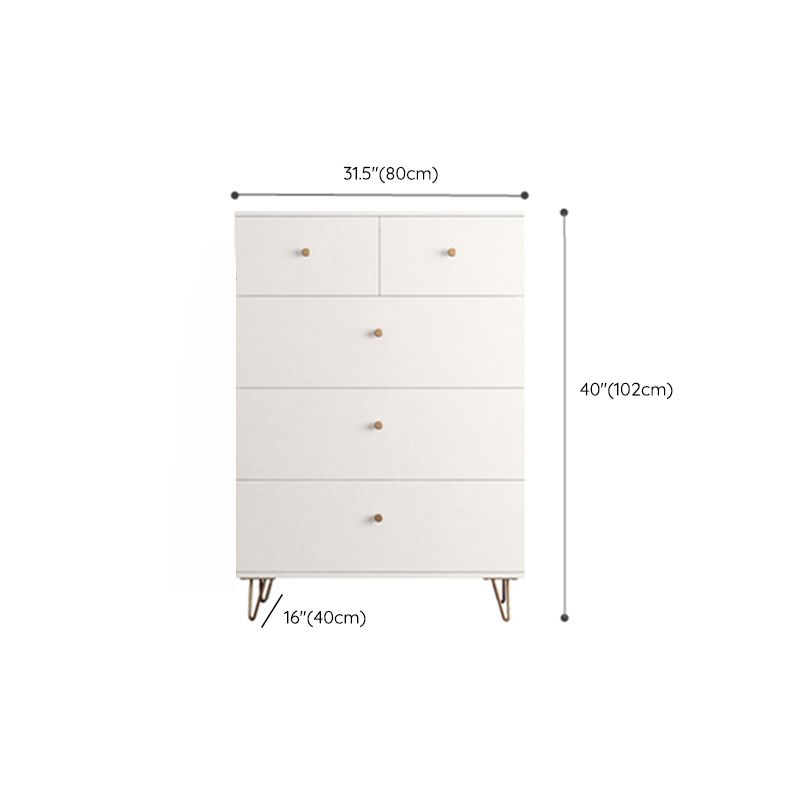 Weiße, moderne Kommode aus Holz für Schlafzimmer, 39,9 cm breit