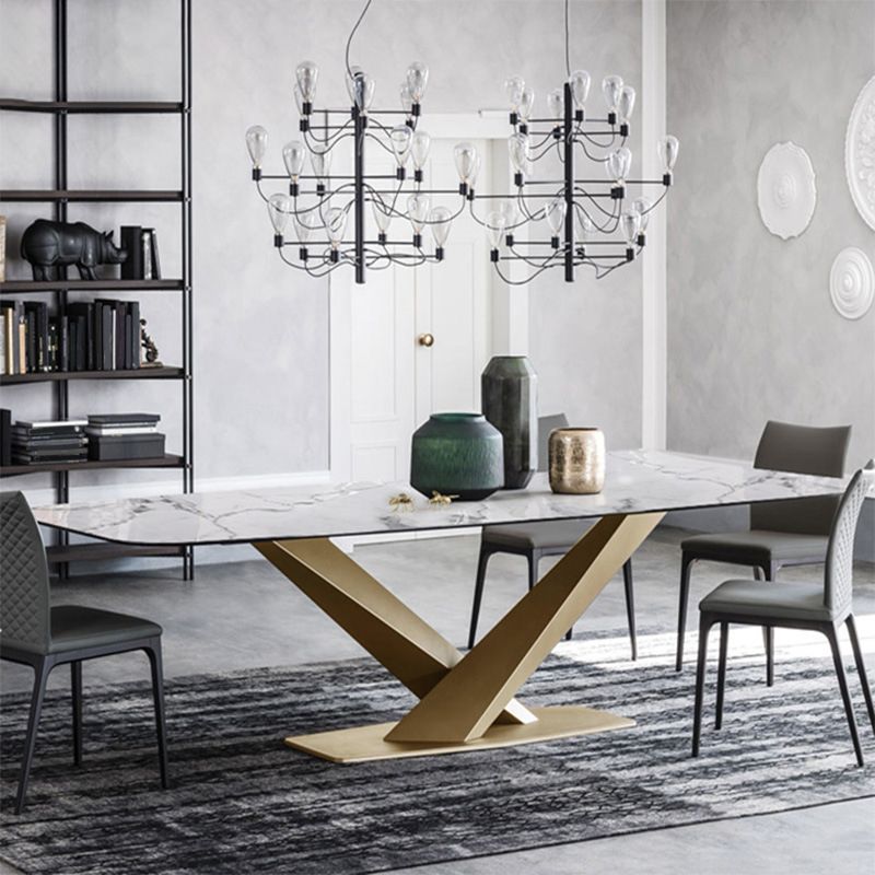 Stone Dining Table Traditional Luxury Dining Table with Pedestal Base Clearhalo 'Dining Tables & Seating' 'Dining Tables' 'dining_table' 'furn' 'furn_dining_table' 'Furniture' 'Kitchen & Dining Furniture' 1200x1200_062e441b-ffab-4cf3-a343-a080c69a2b5d