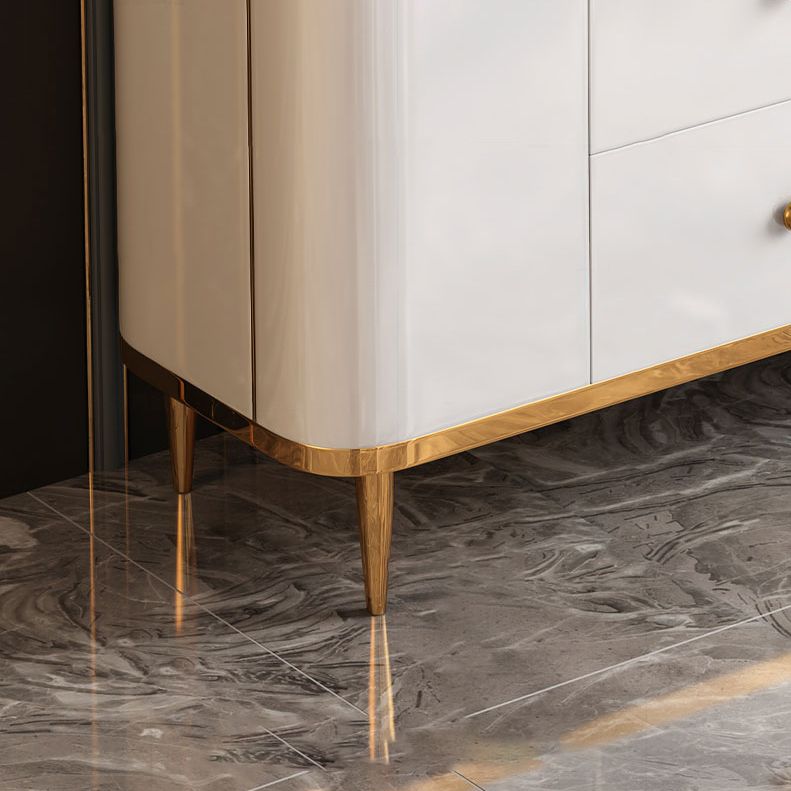 Sala da pranzo moderna a buffet in legno 33,4 "H 6 Server a buffet a 2 porte in bianco