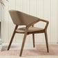 Contemporary Upholstered Arm Chair Home Solid Wood Dining Chair