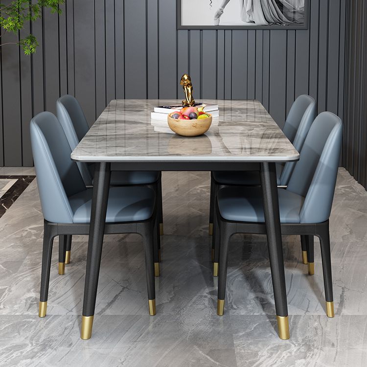 Rectangle 4 Legs Home Furniture Stone Dining Room Collection for Dining Room Clearhalo ' dining_table' 'Dining Tables & Seating' 'Dining Tables' 'furn' 'furn_dining_table' 'Furniture' 'furniture_dining_table' 'Kitchen & Dining Furniture' 'kitchen&dining_furn' 'kitchen' 'kitchen_dining_table' 1200x1200_063234e5-a3ce-4b61-9231-189379a0db09