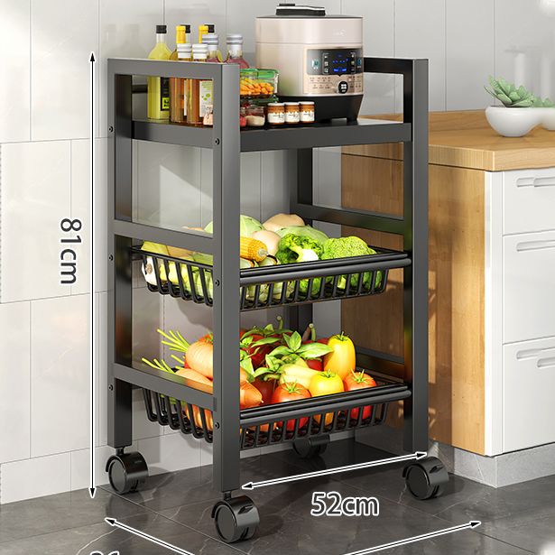 Metal Modern Prep Table Open Storage Home Dining with Basket Prep Table Clearhalo 'furn' 'furn_kitchen_islands_carts' 'Furniture' 'Kitchen & Dining Furniture' 'Kitchen Islands & Carts' 'kitchen_islands_carts' 1200x1200_06328148-3840-4c69-8988-e244d4195429