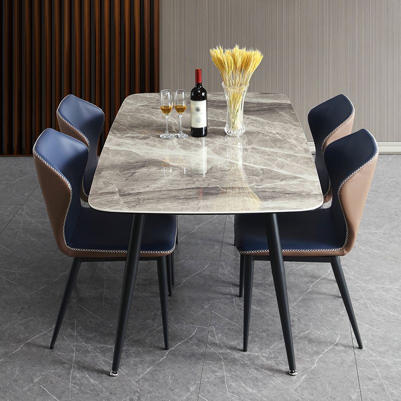 Rectangle 4-foot Dinner Table Modern Style Stone Dining Room Collection for Home Clearhalo 'Dining Tables & Seating' 'Dining Tables' 'dining_table' 'furn' 'furn_dining_table' 'Furniture' 'furniture_dining_table' 'Kitchen & Dining Furniture' 'kitchen' 'kitchen_dining_table' 1200x1200_06338b35-2511-4981-b151-f5797be6d1eb