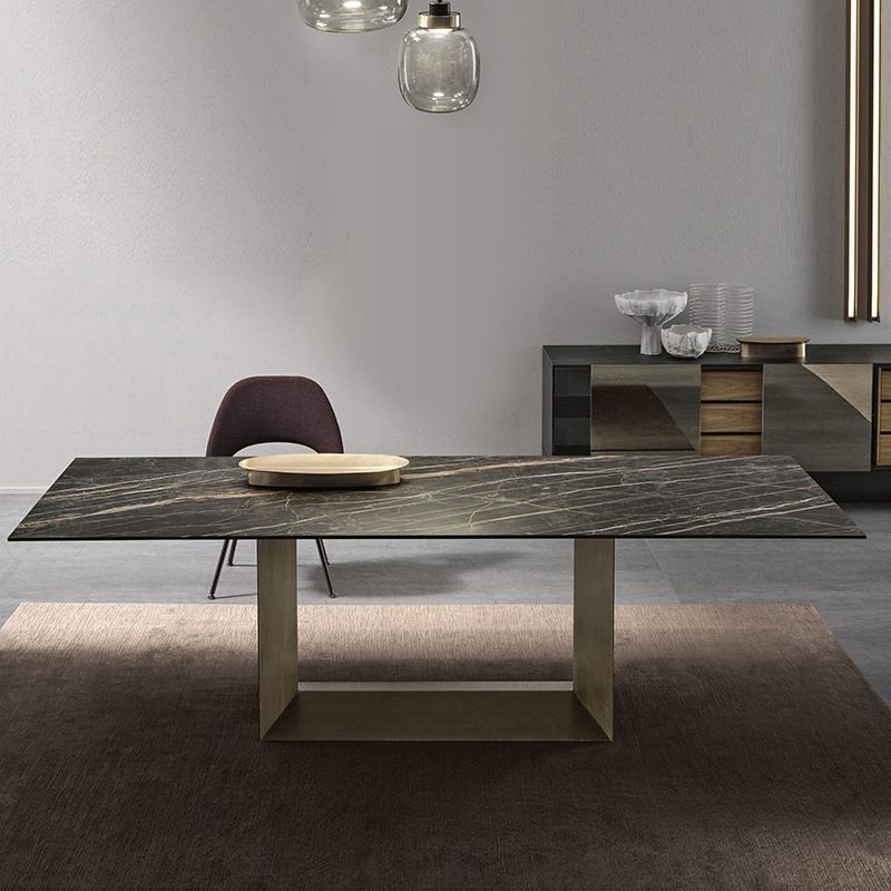 Stone Top Dining Table Rectangle Dining Table with Trestle Base Clearhalo ' dining_table' 'Dining Tables & Seating' 'Dining Tables' 'furn' 'furn_dining_table' 'Furniture' 'furniture_dining_table' 'Kitchen & Dining Furniture' 'kitchen&dining_furn' 'kitchen' 'kitchen_dining_table' 1200x1200_06341a79-3e5c-43f6-83ad-1cec1bd2807e