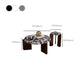 Modern 3 Legs Coffee Table Slate Round Coffee Cocktail Table