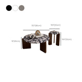 Modern 3 Legs Coffee Table Slate Round Coffee Cocktail Table