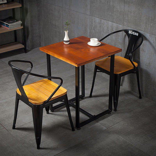 Industrial Dining Arm Chair Slat Back Side Chair with 4 Metal Legs for Home Clearhalo ' kitchen&dining_furn' 'Dining Chairs' 'Dining Tables & Seating' 'dining_chair' 'furn' 'furn_dining_chair' 'Furniture' 'furniture_dining_chair' 'Kitchen & Dining Furniture' 'kitchen' 1200x1200_063591b9-8f0b-4484-ab58-2b4e1ed30637