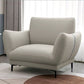 Light-grey and Blue-Gray Seating Cushions Standard Faux Leather Sofa