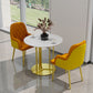Metal Base Dining Table Glam Style White Stone Top Dining Table for Living Room Clearhalo 'Dining Tables & Seating' 'Dining Tables' 'dining_table' 'furn' 'furn_dining_table' 'Furniture' 'furniture_dining_table' 'Kitchen & Dining Furniture' 1200x1200_06387e0e-f512-4da8-8ade-6cf7d391fc02
