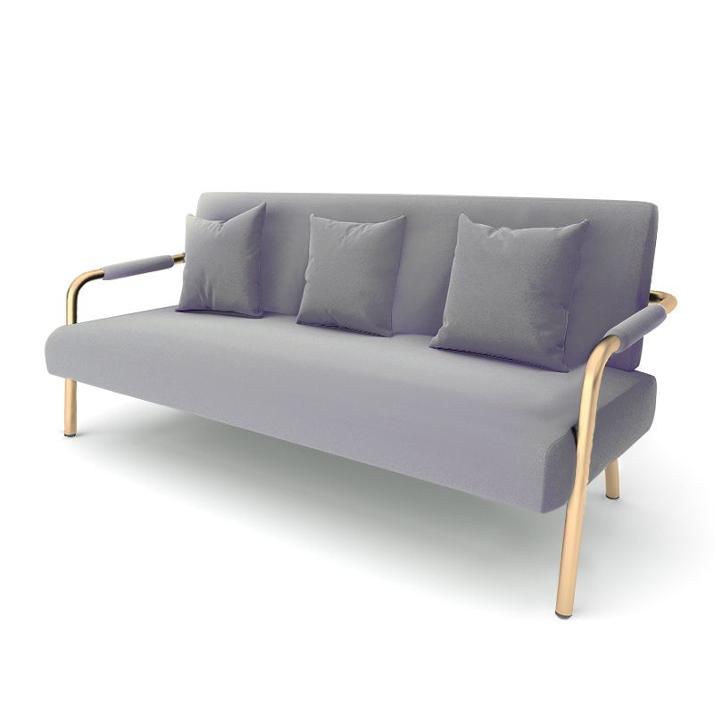 Velvet 3-seater Sofa with Pillow Top Arm for Apartment 28.35" High Clearhalo 'furn' 'furn_sofas' 'Furniture' 'Living Room Furniture' 'Sofa' 'sofas' 1200x1200_0638d5da-e0fe-44f3-942d-f82a64284c27