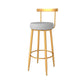 Metal Low Back Bar Stools Round Armless Dining Stools with Footrest