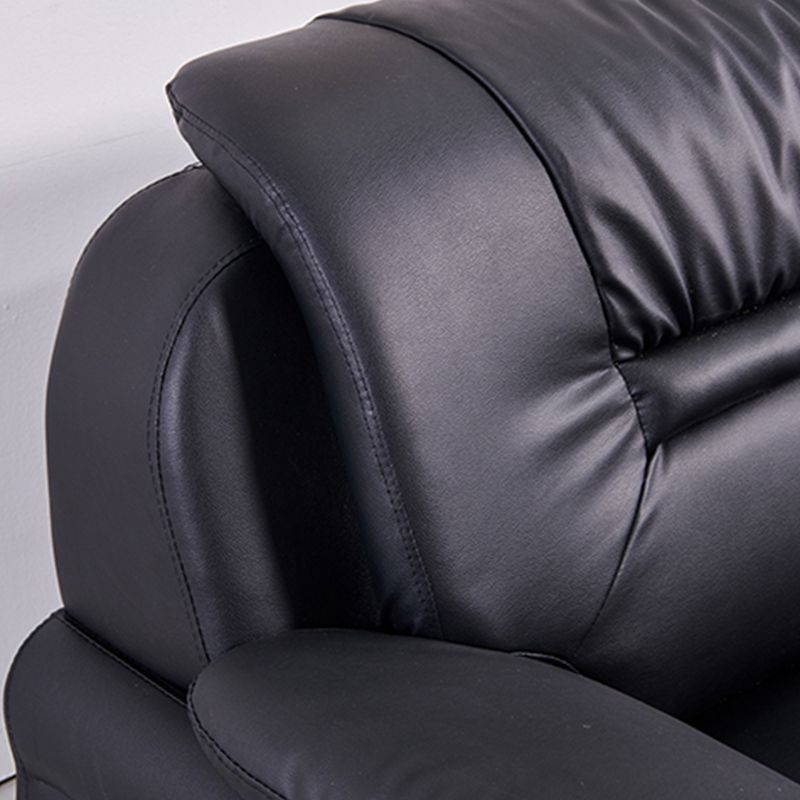 Modern Leather Sofa 34.65" Wide Pillow Top Arm in Black for Living Room Clearhalo 'furn' 'furn_sofas' 'Furniture' 'Living Room Furniture' 'Sofa' 'sofas' 1200x1200_063d16e8-7a7f-4d49-9ed0-aa57ccd90c67