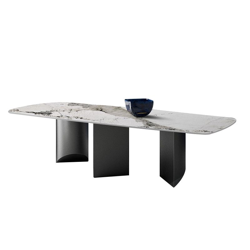 Modern Style Sintered Stone Table Rectangle Dining Table for Kitchen Clearhalo 'Dining Tables & Seating' 'Dining Tables' 'dining_table' 'furn' 'furn_dining_table' 'Furniture' 'Kitchen & Dining Furniture' 1200x1200_063df6f9-84e5-4fb0-b645-a195547c9930