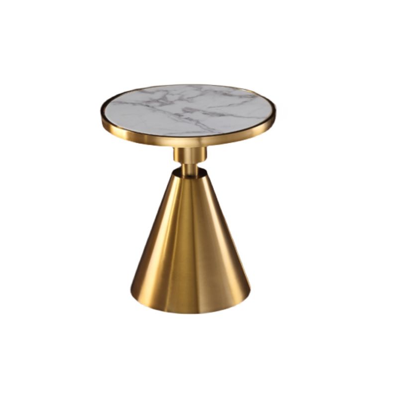 23" Tall Glam Round Marble Single Side End Table With Single Base Clearhalo 'Coffee & Accent Tables' 'End & Side Tables' 'end_side_table' 'end_side_tables' 'furn' 'furn_end_side_tables' 'Furniture' 'furniture_end_side_table' 'Living Room Furniture' 1200x1200_064056b9-e65f-4ba3-92c9-43495057d427