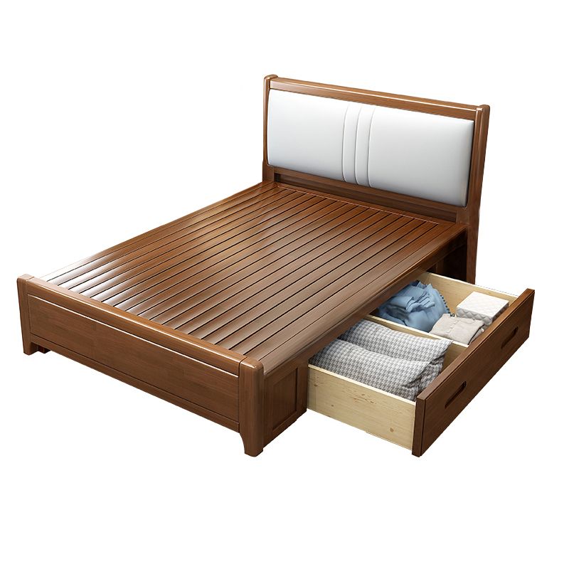 カスタムレッグ付きのソリッドウッドフットボードベッドヘッドボードベッド