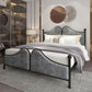 Glam Simple Metallic Bed Frame Upholstered Headboard Iron Panel Bed Clearhalo 'Bedroom Furniture' 'Beds' 'furn' 'furn_beds' 'Furniture' 1200x1200_0642041e-9a6b-465f-804d-6153767b39a5