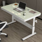 Zeitgenössischer Stand Desk Converter White Metal Trestle Base Desk für Büro