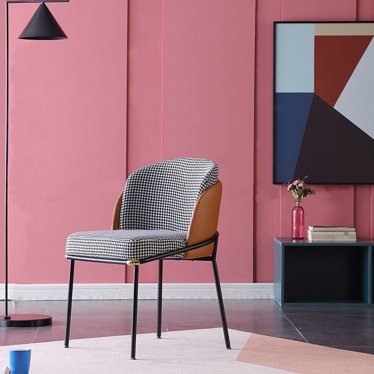 Contemporary Dining Chair Armless Dining Chair with Metal Legs for Kitchen