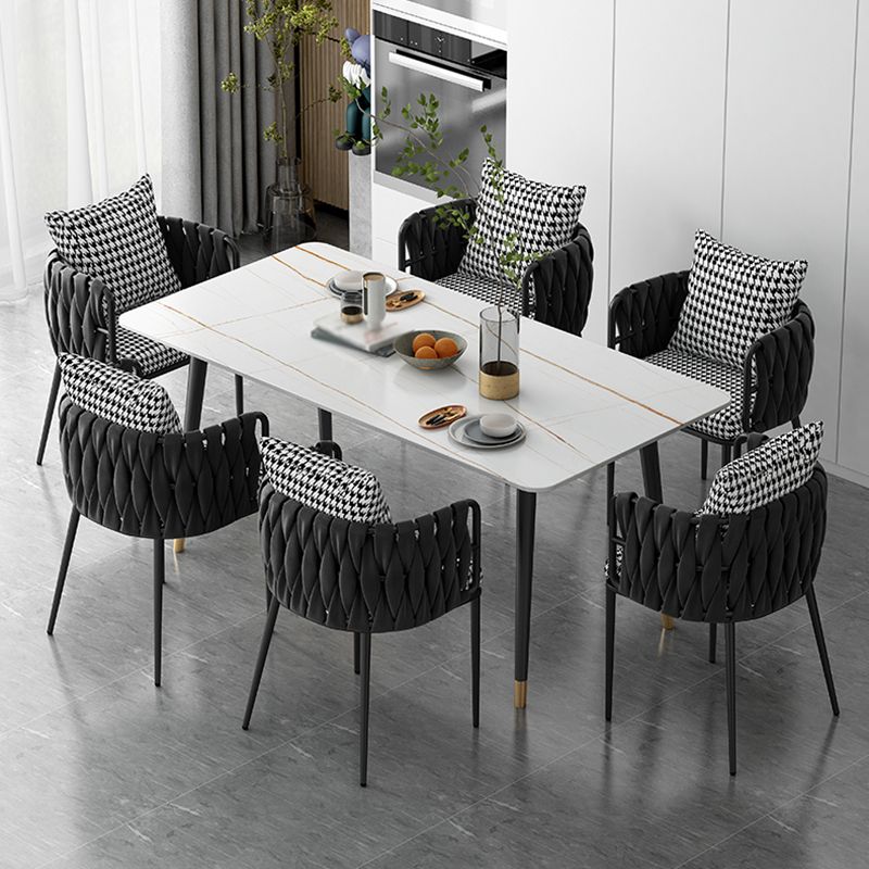 Contemporary Style Dining Site Table Stone Rectangle Furniture with 4 Legs Clearhalo ' dining_table' 'Dining Tables & Seating' 'Dining Tables' 'furn' 'furn_dining_table' 'Furniture' 'furniture_dining_table' 'Kitchen & Dining Furniture' 'kitchen&dining_furn' 'kitchen' 'kitchen_dining_table' 1200x1200_064378af-ba3d-4ab6-91dd-eafbd94606db