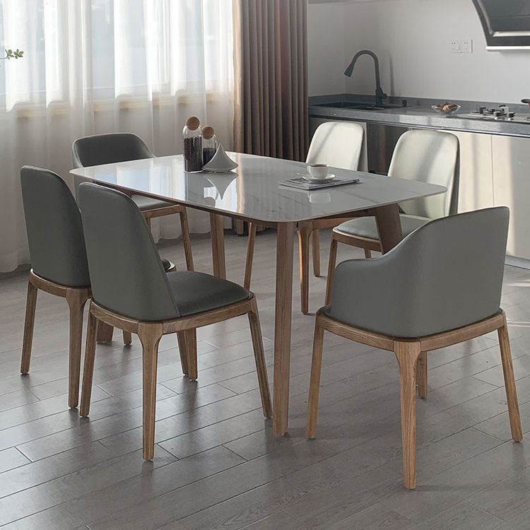 Contemporary Sintered Stone Dining Table Rectangle Shape Dining Table with 4 Legs Table Clearhalo ' dining_table' 'Dining Tables & Seating' 'Dining Tables' 'furn' 'furn_dining_table' 'Furniture' 'furniture_dining_table' 'Kitchen & Dining Furniture' 'kitchen&dining_furn' 'kitchen' 'kitchen_dining_table' 1200x1200_064419eb-543f-40bb-b44a-adc6cc07aa85
