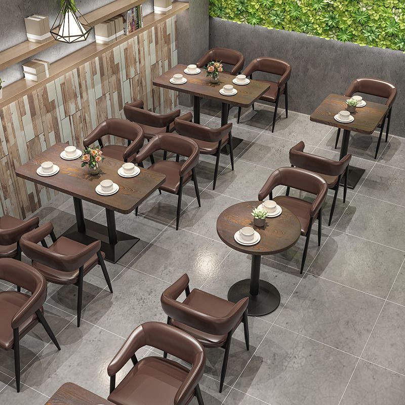 Industrial Style Wooden Dinner Room Kitchen Table Brown Table with Black Frame Clearhalo ' dining_table' 'Dining Tables & Seating' 'Dining Tables' 'furn' 'furn_dining_table' 'Furniture' 'furniture_dining_table' 'Kitchen & Dining Furniture' 'kitchen&dining_furn' 'kitchen' 'kitchen_dining_table' 1200x1200_06450be5-fdb5-4754-bb0f-e02b26fe78a8