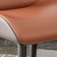 Sillas laterales de brazo de estilo moderno silla de cuero falso con patas de metal para la cocina