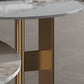 Luxurious Round Stone Coffee Table Set Pedestal Dia 31.5" Cocktail Table Clearhalo 'Coffee & Accent Tables' 'Coffee Tables' 'coffee_tables' 'furn' 'furn_coffee_tables' 'Furniture' 'Living Room Furniture' 1200x1200_0647d157-ff40-43c3-953f-e15c19554506