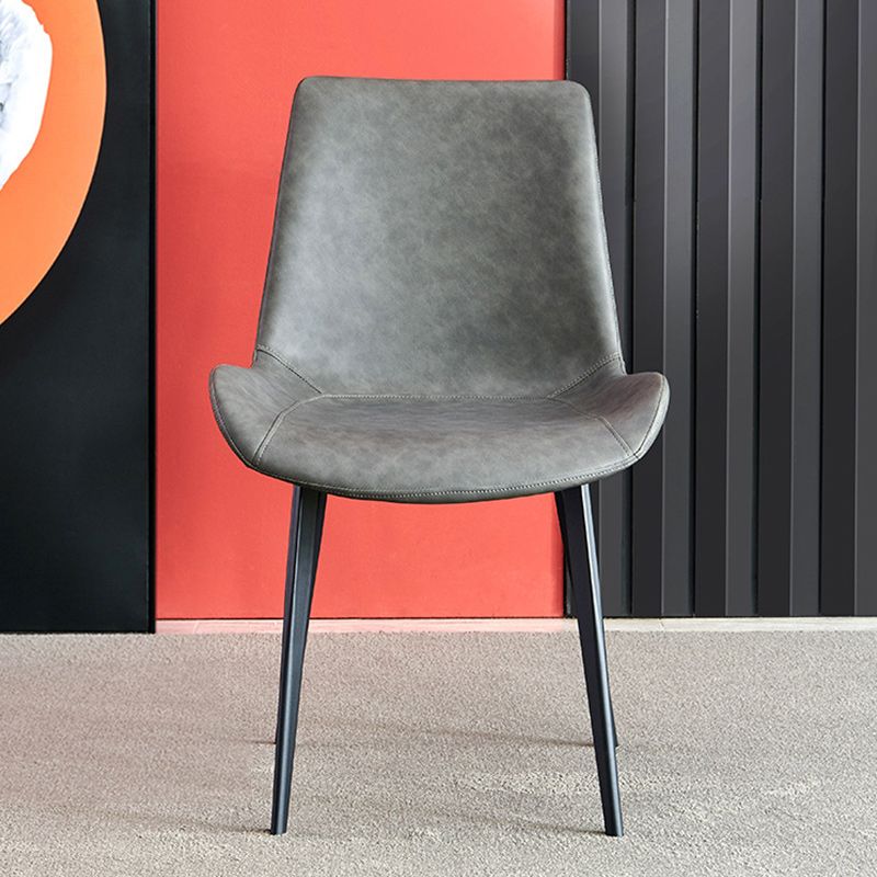 Sillas de comedor de cuero industrial sólidos laterales laterales para la cocina