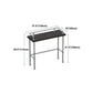 Industrial Black Wood Bar Table with Rectangle Table Top Silver Trestle Table - 42" H Clearhalo 'Bar Furniture' 'Bar Tables' 'bar_tables' 'furn' 'furn_bar_tables' 'Furniture' 'furniture_bar_tables' 'Kitchen & Dining Furniture' 1200x1200_0649c5b9-4c72-4fc0-bd32-775b26625dae