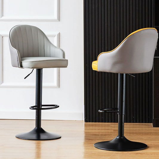 Contemporary Metal Bar and Counter Stool Low Back Stool with Pedestal Base Clearhalo 'Bar Furniture' 'Bar Stools' 'bar_stools' 'furn' 'furn_bar_stools' 'Furniture' 'furniture_bar_stools' 'Kitchen & Dining Furniture' 1200x1200_064aff99-d989-4a02-8d97-0d4a48e098eb