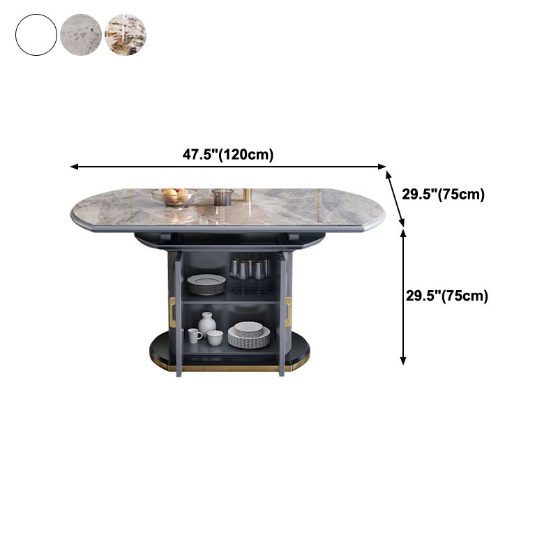 Tavolo da pranzo rotondo in pietra tradizionale tavolo da pranzo estesibile di lusso con base di piedistallo