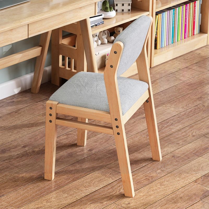 Scandinavian Rubberwood Kitchen Side Chair Liftable Open Back Dining Chair Clearhalo ' kitchen&dining_furn' 'Dining Chairs' 'Dining Tables & Seating' 'dining_chair' 'Furniture' 'furniture_dining_chair' 'Kitchen & Dining Furniture' 'kitchen' 1200x1200_064d008c-24ca-4395-9373-deaef60d841a