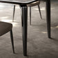 Juego de comedor con tapa de piedra sinterizada estilo diseñador, juego de mesa de comedor rectangular de 1/4/6 piezas