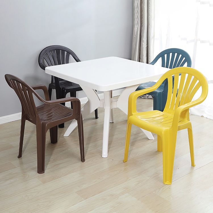 Contemporary Plastic Side Arm Chair Windsor Back Stacking Side Chair for Home Use Clearhalo ' kitchen&dining_furn' 'Dining Chairs' 'Dining Tables & Seating' 'dining_chair' 'furn' 'furn_dining_chair' 'Furniture' 'furniture_dining_chair' 'Kitchen & Dining Furniture' 'kitchen' 1200x1200_064df7c1-501f-42f9-9650-c984a62d8c80