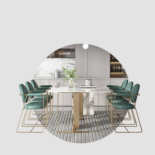 Luxury Sintered Stone Top Dining Set Rectangle 1/2/4/5/7 Pieces Dining Table with Chairs Clearhalo 'Dining Room Sets' 'Dining Tables & Seating' 'dining_room_set' 'furn' 'furn_dining_room_set' 'Furniture' 'furniture_dining_room_set' 'Kitchen & Dining Furniture' 1200x1200_064e24c9-6b43-4de1-b97c-c0f64bc0d7a5