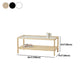 Modern 4 Legs Wood Base Rectangular Acrylic Top Coffee Table with Shelf
