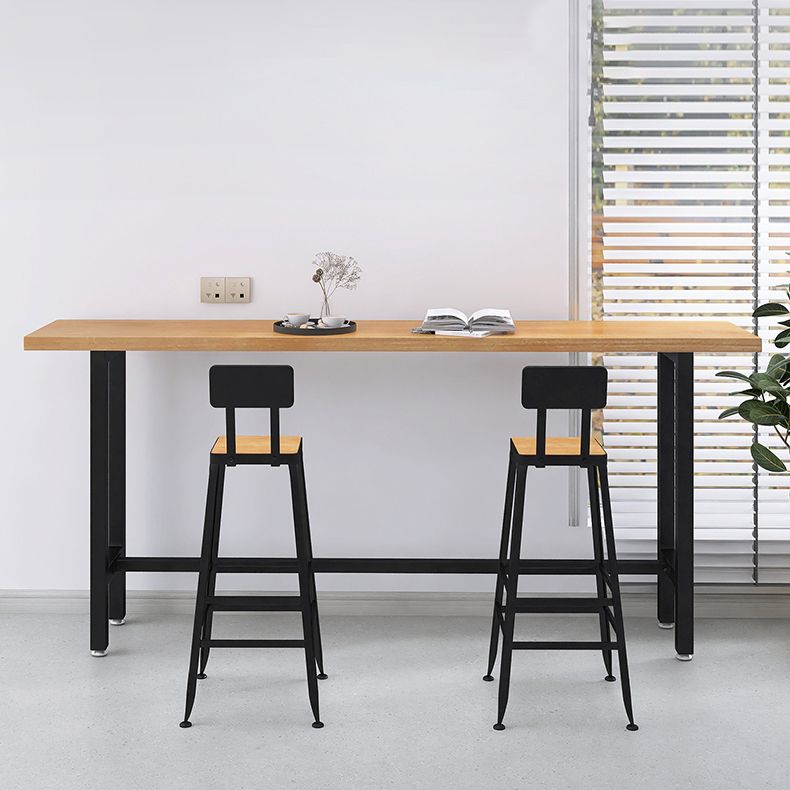 Contemporary Solid Wood Trestle Base Bar Table for Kitchen Dining Room Clearhalo 'Bar Furniture' 'Bar Tables' 'bar_tables' 'furn' 'furn_bar_tables' 'Furniture' 'Kitchen & Dining Furniture' 1200x1200_0652c5b4-4bad-4860-bc48-7480b93c3a6e