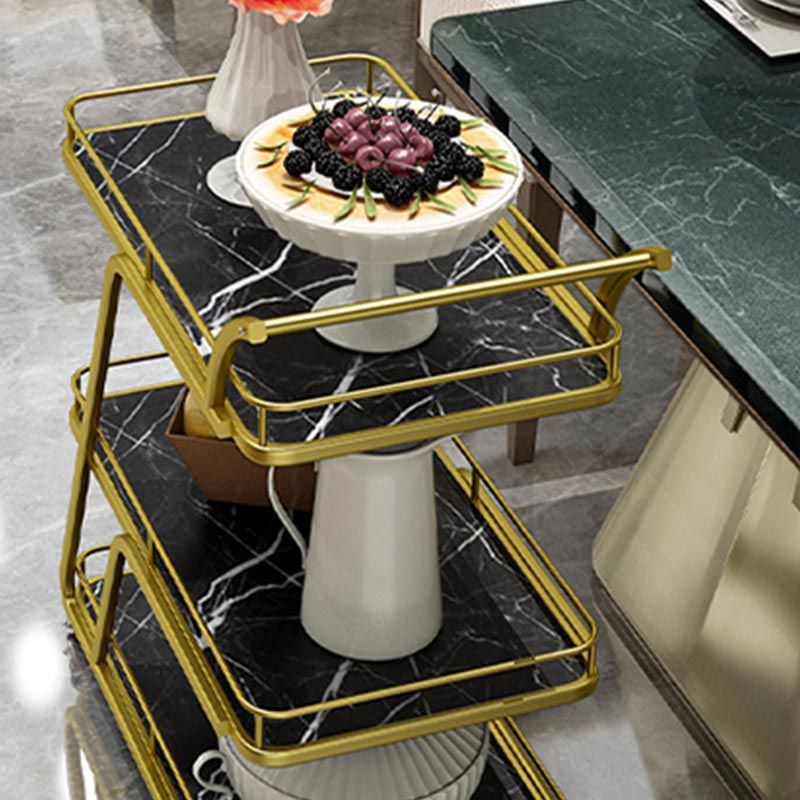 Tavolo di preparazione in metallo contemporaneo 35.43 "H tavolo da preparazione a rotolamento per sala da pranzo