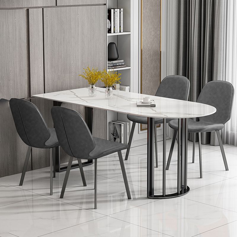 Stone Contemporary Writing Desk Bedroom Office Desk with White Legs Clearhalo 'furn' 'furn_office_desk' 'Furniture' 'Office Desks' 'Office Furniture' 'office_desk' 1200x1200_0653456d-6d39-407d-b905-fc77e8a12763