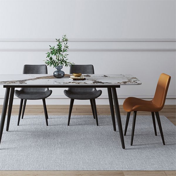 Contemporary Home Leather Side Chair Matte Finish Parsons Dining Chairs Clearhalo ' kitchen&dining_furn' 'Dining Chairs' 'Dining Tables & Seating' 'dining_chair' 'furn' 'furn_dining_chair' 'Furniture' 'furniture_dining_chair' 'Kitchen & Dining Furniture' 'kitchen' 1200x1200_0653fe5d-e86d-4bb8-87e9-157c36bb535a