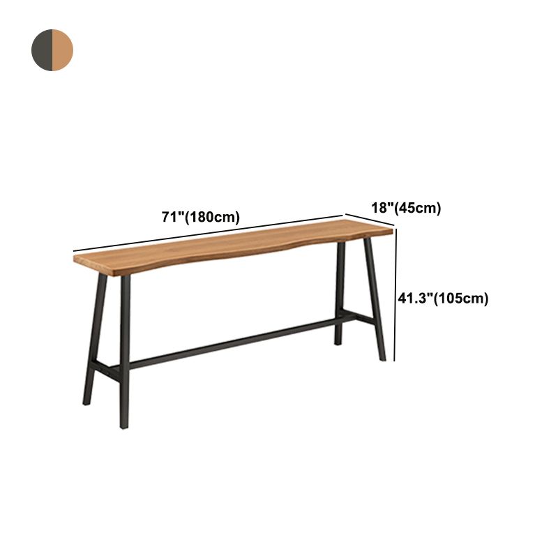 Brown Modern Style Table Solid Wood and Iron Balcony Bar Table Clearhalo 'Bar Furniture' 'Bar Tables' 'bar_tables' 'furn' 'furn_bar_tables' 'Furniture' 'furniture_bar_tables' 'Kitchen & Dining Furniture' 1200x1200_065672b8-4535-4e0b-9e37-9cff61e82a0e