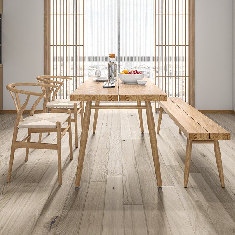 Modern 1/2/4 Pieces Beige Dinette Set Ash Wood Rectangle Dining Table Set Clearhalo 'Dining Room Sets' 'Dining Tables & Seating' 'dining_room_set' 'furn' 'furn_dining_room_set' 'Furniture' 'furniture_dining_room_set' 'Kitchen & Dining Furniture' 1200x1200_0656ba6f-9bad-4922-a397-5a854b9d74e8