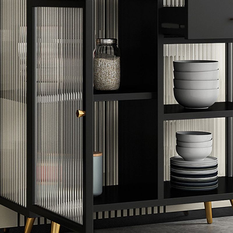 Server da pranzo con finitura opaca con gambe in metallo oro Sideboard moderno per sala da pranzo