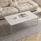 Mesa de centro Modernism Sate Top Mesa de cóctel rectangular de 4 patas en blanco