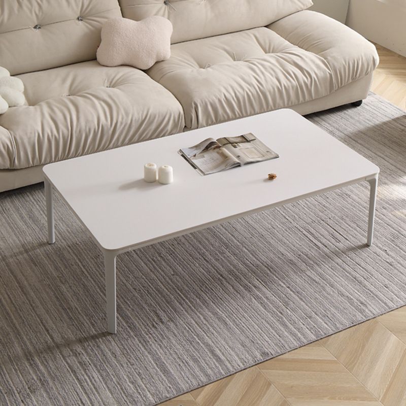Mesa de centro Modernism Sate Top Mesa de cóctel rectangular de 4 patas en blanco