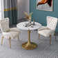 Metalen traditionele luxe ronde tafel van gesinterd stenen tafel met tulponderstel