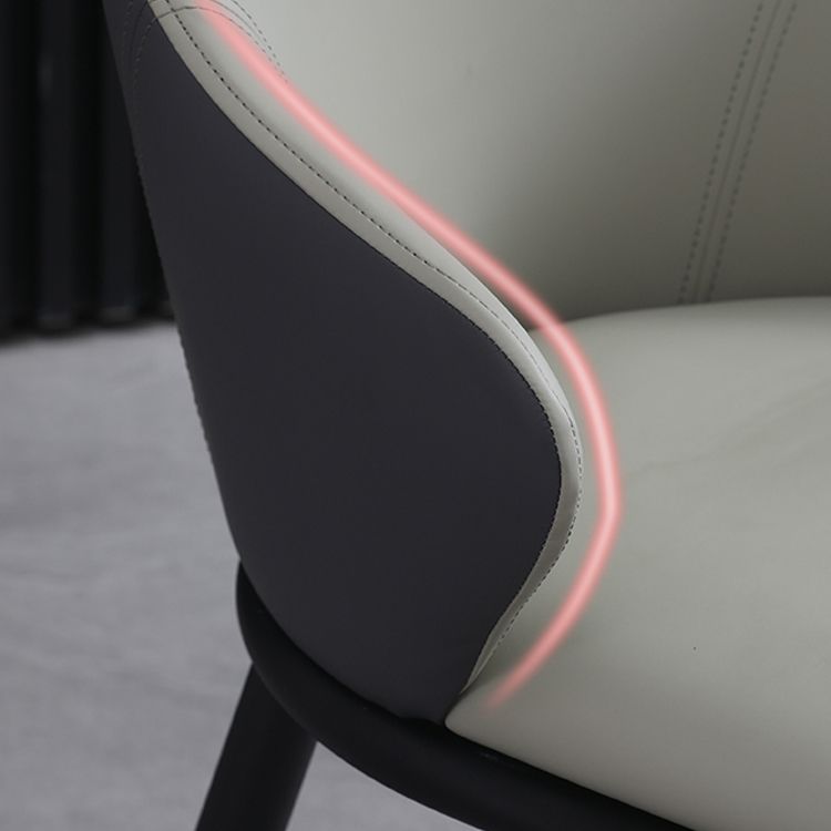 Modern Dining Room Chairs Matte Finish Leather Curved Parsons Arm Chair Clearhalo ' kitchen&dining_furn' 'Dining Chairs' 'Dining Tables & Seating' 'dining_chair' 'furn' 'furn_dining_chair' 'Furniture' 'furniture_dining_chair' 'Kitchen & Dining Furniture' 'kitchen' 1200x1200_0659c126-f636-490b-8548-2b8b01cf9d4e
