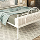 Modern Metal with Headboard with Metal Legs Camelback Open-Frame Bed
