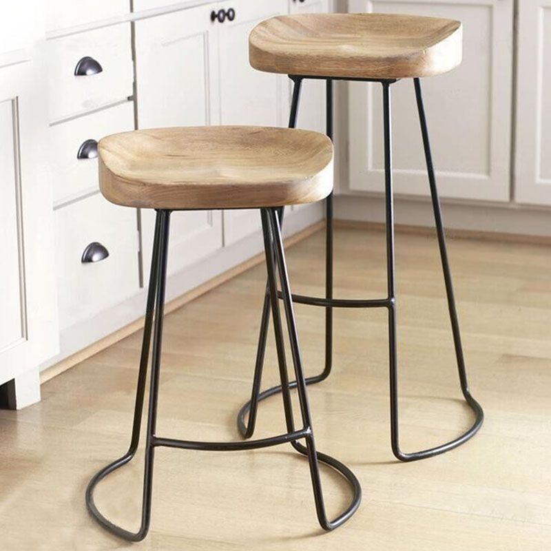 Contemporary Solid Wood Matte Finish Barstool Footrest Backless Stool Clearhalo 'Bar Furniture' 'Bar Stools' 'bar_stools' 'furn' 'furn_bar_stools' 'Furniture' 'furniture_bar_stools' 'Kitchen & Dining Furniture' 1200x1200_065ae11a-4eb5-4bca-be58-ebb230338945