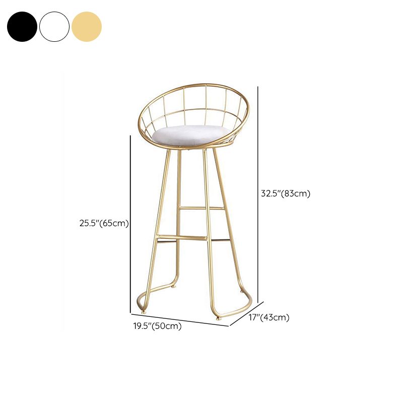 Contemporary Low Back Bar Stools Metal Barstool with Cushion for Bar Clearhalo 'Bar Furniture' 'Bar Stools' 'bar_stools' 'furn' 'furn_bar_stools' 'Furniture' 'Kitchen & Dining Furniture' 1200x1200_065b69a4-54c0-4182-83c9-539c068b15c1